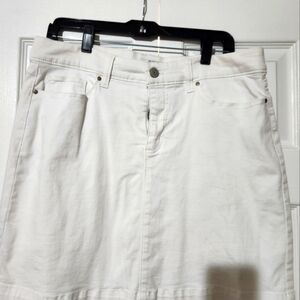 Croft & Barrow White Jean Skirt Size 12